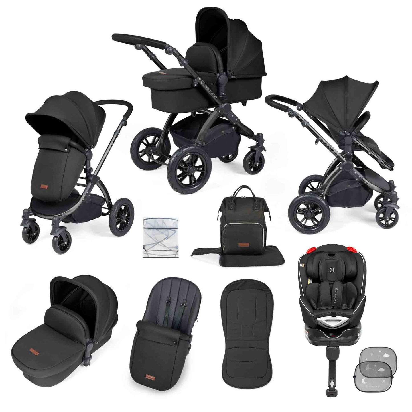 Stomp Luxe 10 Piece Travel System with (Black) Radial Car Seat