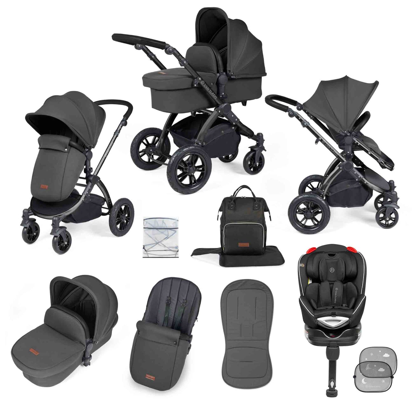 Stomp Luxe 10 Piece Travel System with (Black) Radial Car Seat