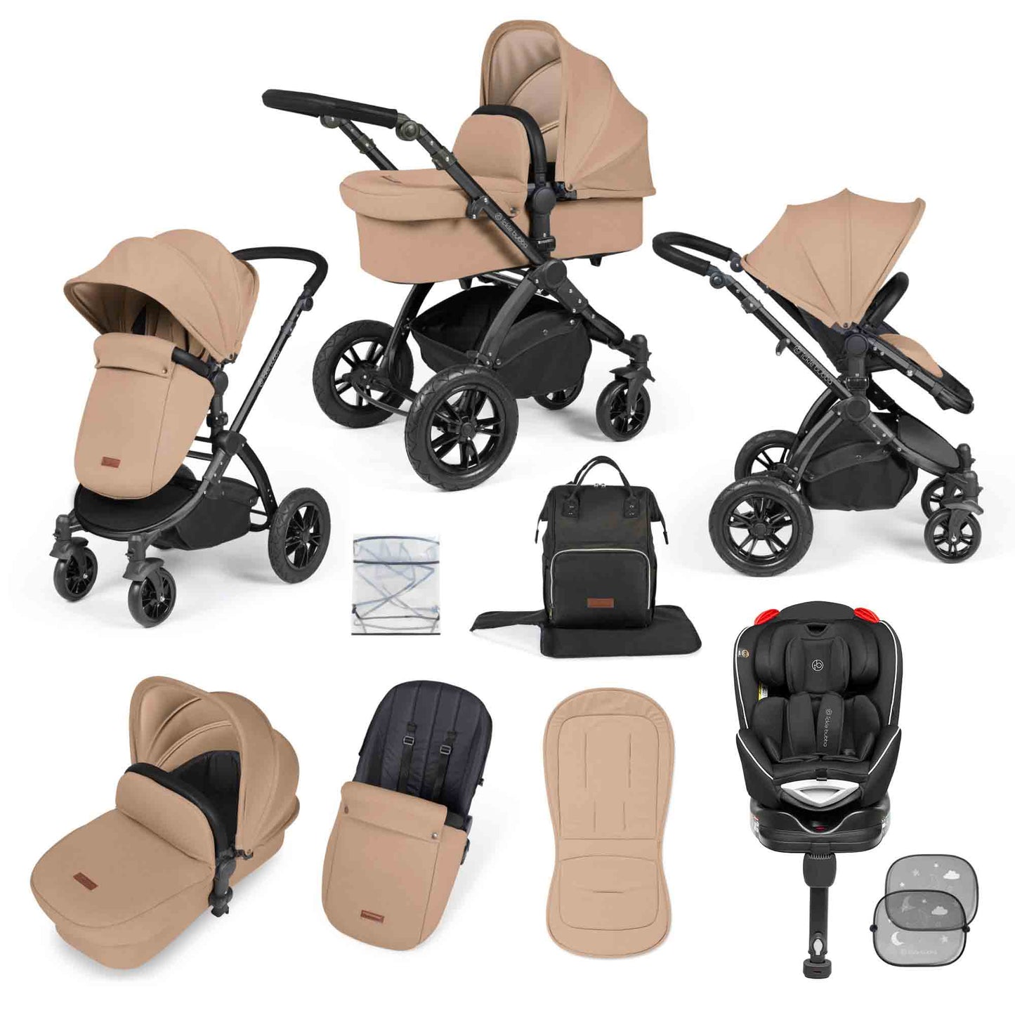 Stomp Luxe 10 Piece Travel System with (Black) Radial Car Seat