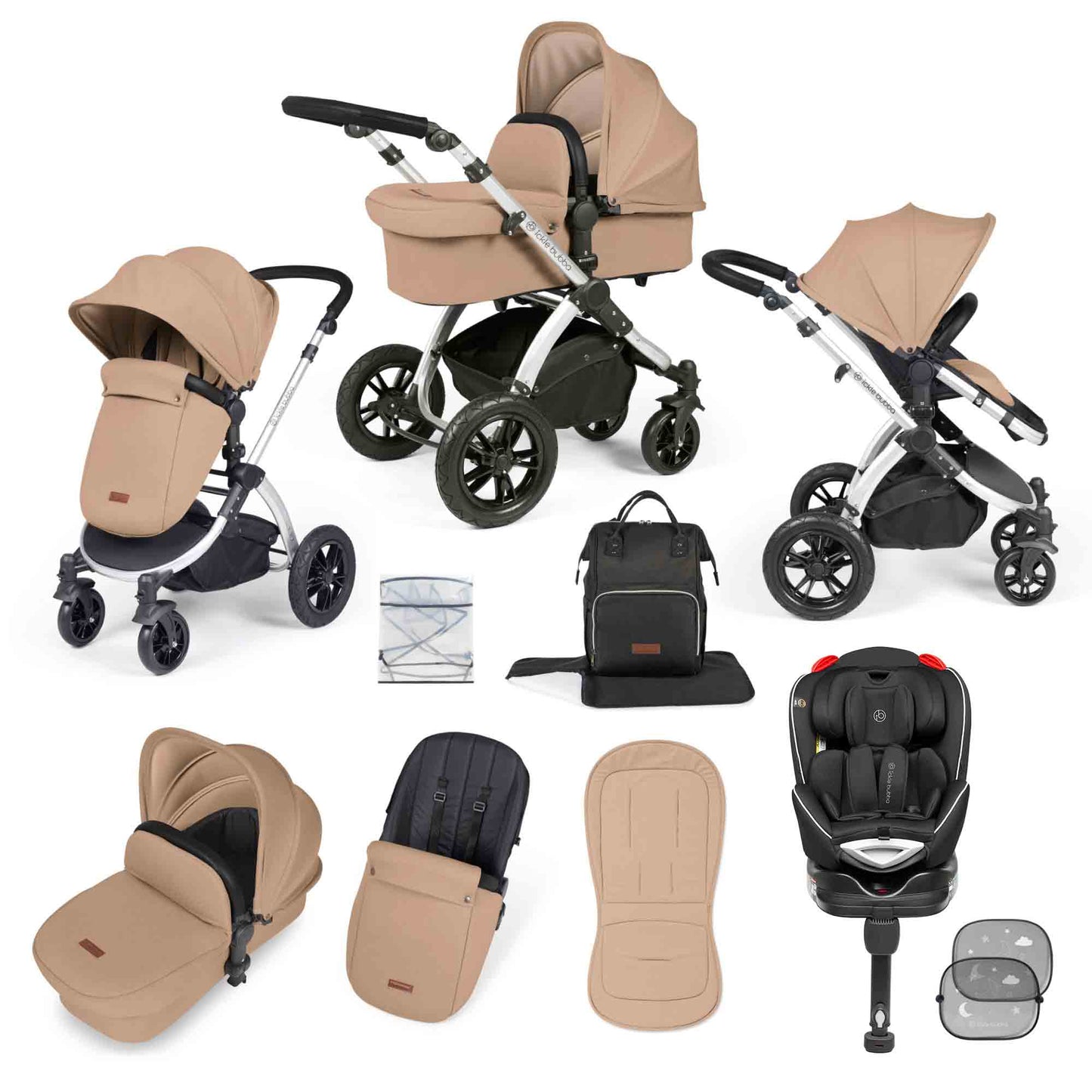 Stomp Luxe 10 Piece Travel System with (Black) Radial Car Seat