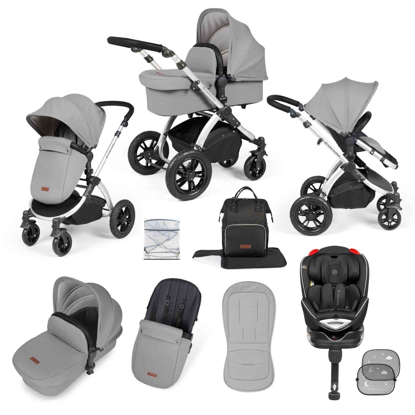 Stomp Luxe 10 Piece Travel System with (Black) Radial Car Seat