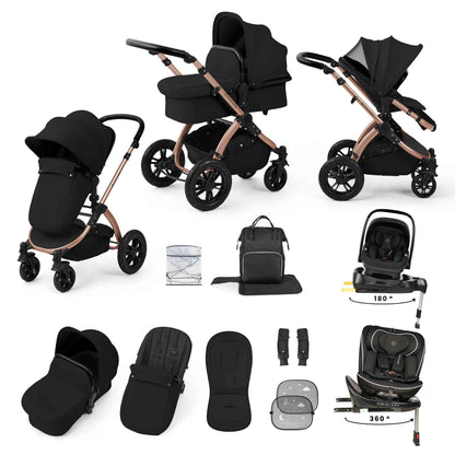 Stomp Luxe 13 Piece Travel Bundle with Nimbus i-Size 180 Spin and Radial i-Size Plus 360 Spin Car Seats & ISOFIX Base