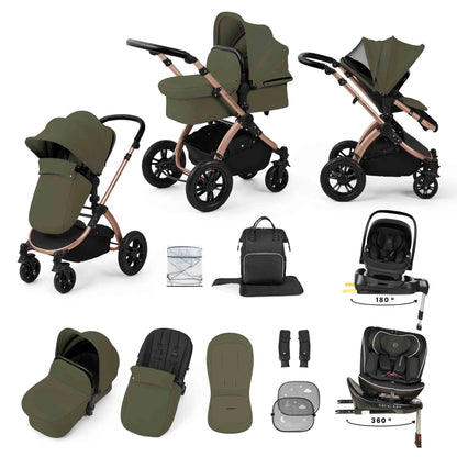 Stomp Luxe 13 Piece Travel Bundle with Nimbus i-Size 180 Spin and Radial i-Size Plus 360 Spin Car Seats & ISOFIX Base