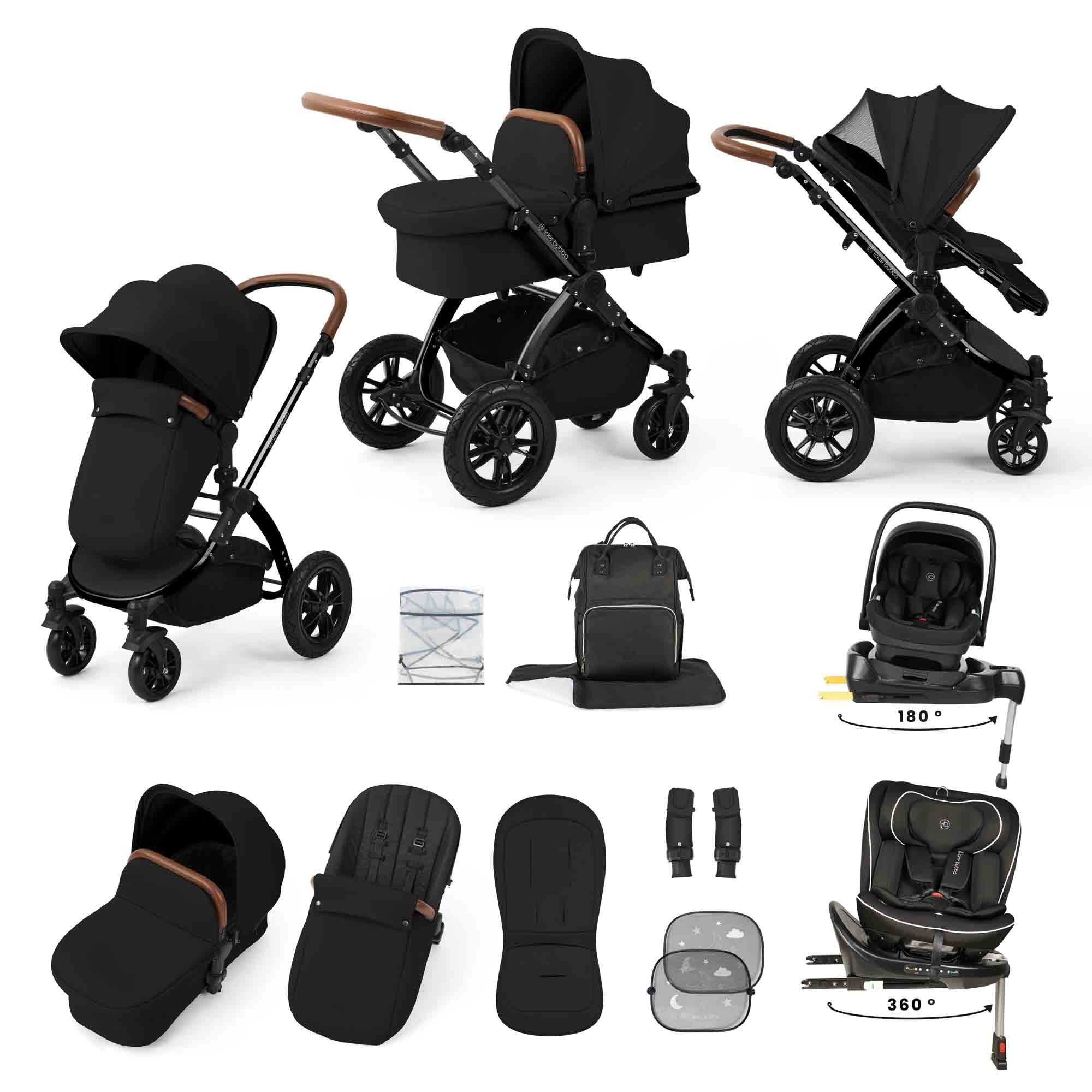 Stomp Luxe 13 Piece Travel Bundle with Nimbus i-Size 180 Spin and Radial i-Size Plus 360 Spin Car Seats & ISOFIX Base