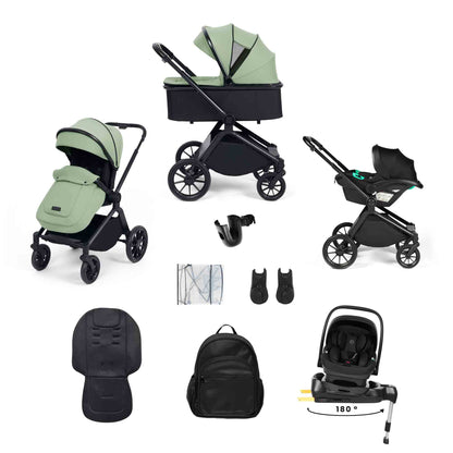 Altima 12 Piece Travel System with i-Size Nimbus 180° Spin Car Seat & ISOFIX Base