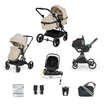 Atom 9 Piece Travel System with i-Size Nimbus Car Seat & Spin ISOFIX Base