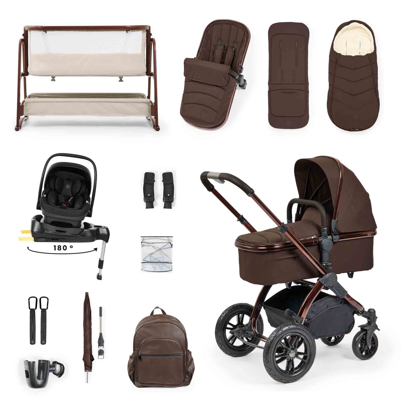Stomp Luxe Elements Edition i-Size Travel System & Home 17 Piece Bundle