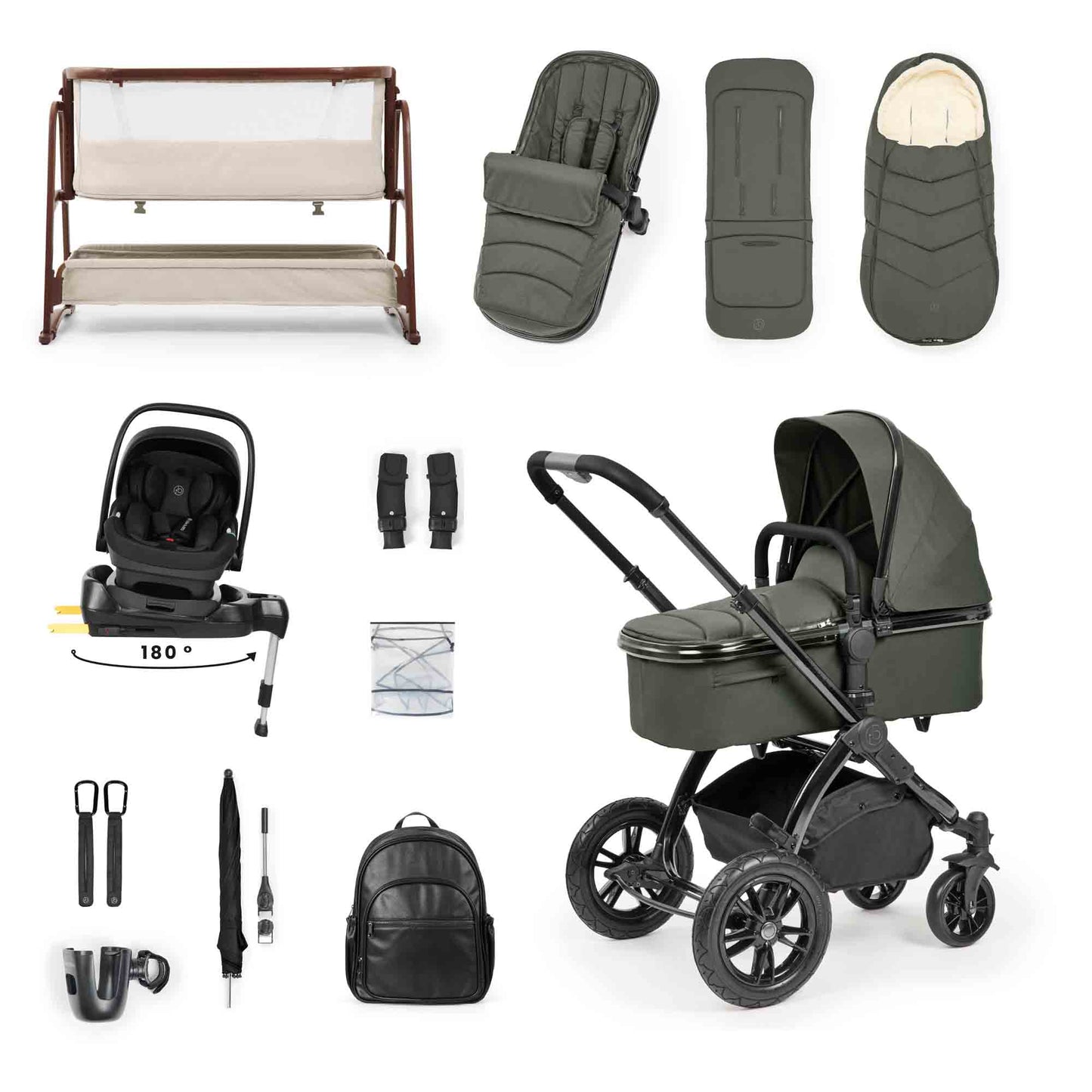 Stomp Luxe Elements Edition i-Size Travel System & Home 17 Piece Bundle