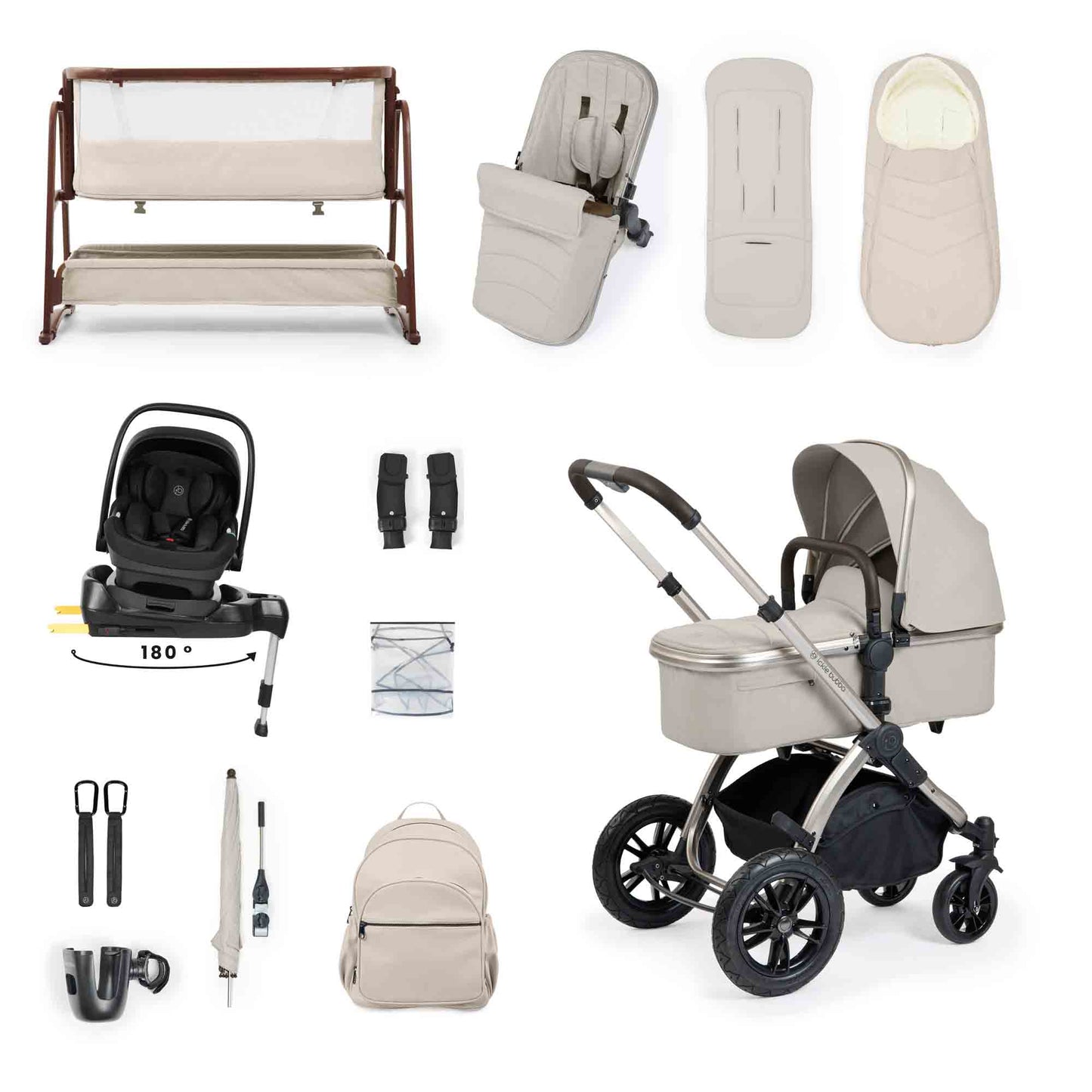 Stomp Luxe Elements Edition i-Size Travel System & Home 17 Piece Bundle
