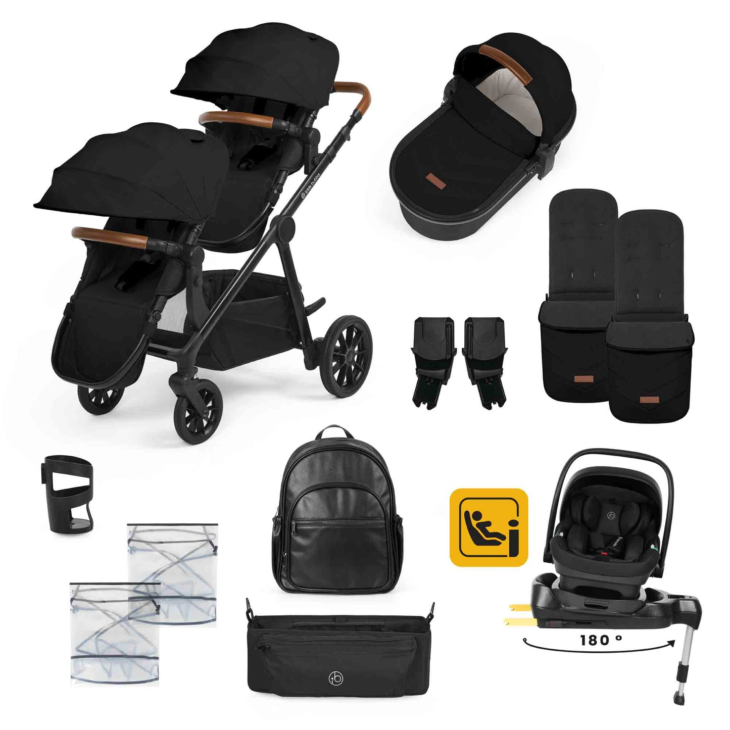 Virgo Growing Family 14 Piece Travel System with i-Size Nimbus Car Seat & Spin ISOFIX Base