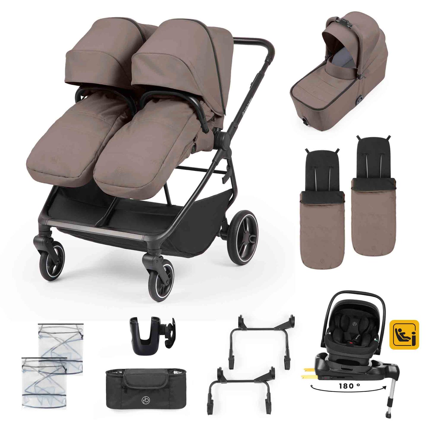 Altair Growing Families 13 Piece Travel System with i-Size Nimbus 180° Spin Car Seat & ISOFIX Base