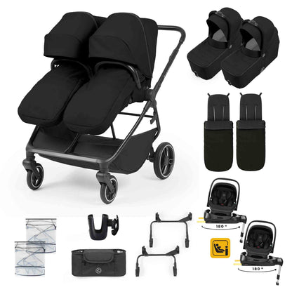 Altair Twin 17 Piece Travel System with i-Size Nimbus 180° Spin Car Seats & ISOFIX Bases