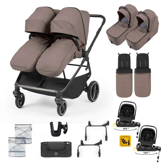Altair Twin 17 Piece Travel System with i-Size Nimbus 180° Spin Car Seats & ISOFIX Bases