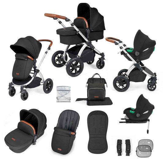 Stomp Luxe (2025 Version) 12 Piece Travel System with i-Size Cirrus Car Seat & ISOFIX Base