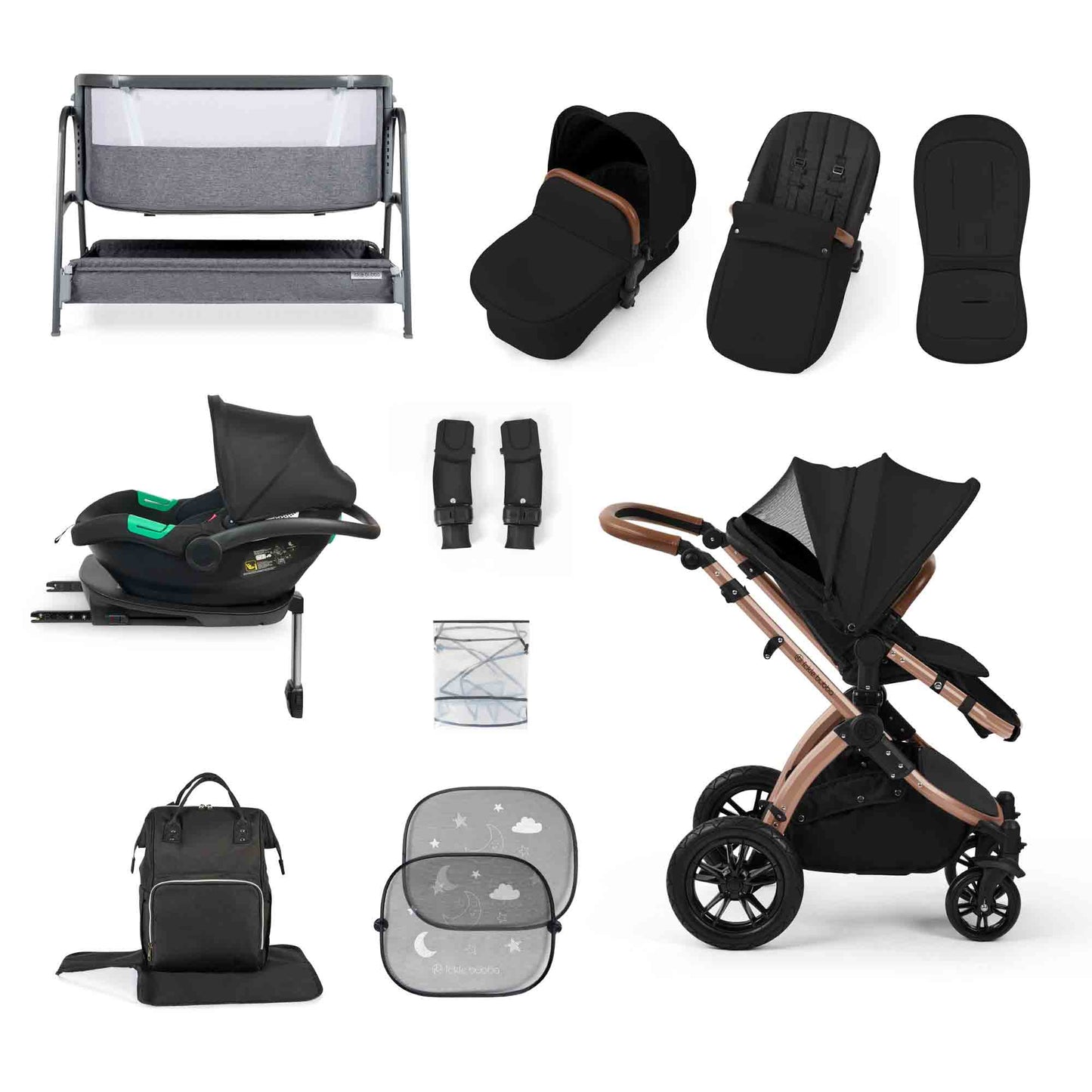 Stomp Luxe All-in-One I-Size Travel System With Isofix Base (Cirrus) and Bubba&Me
