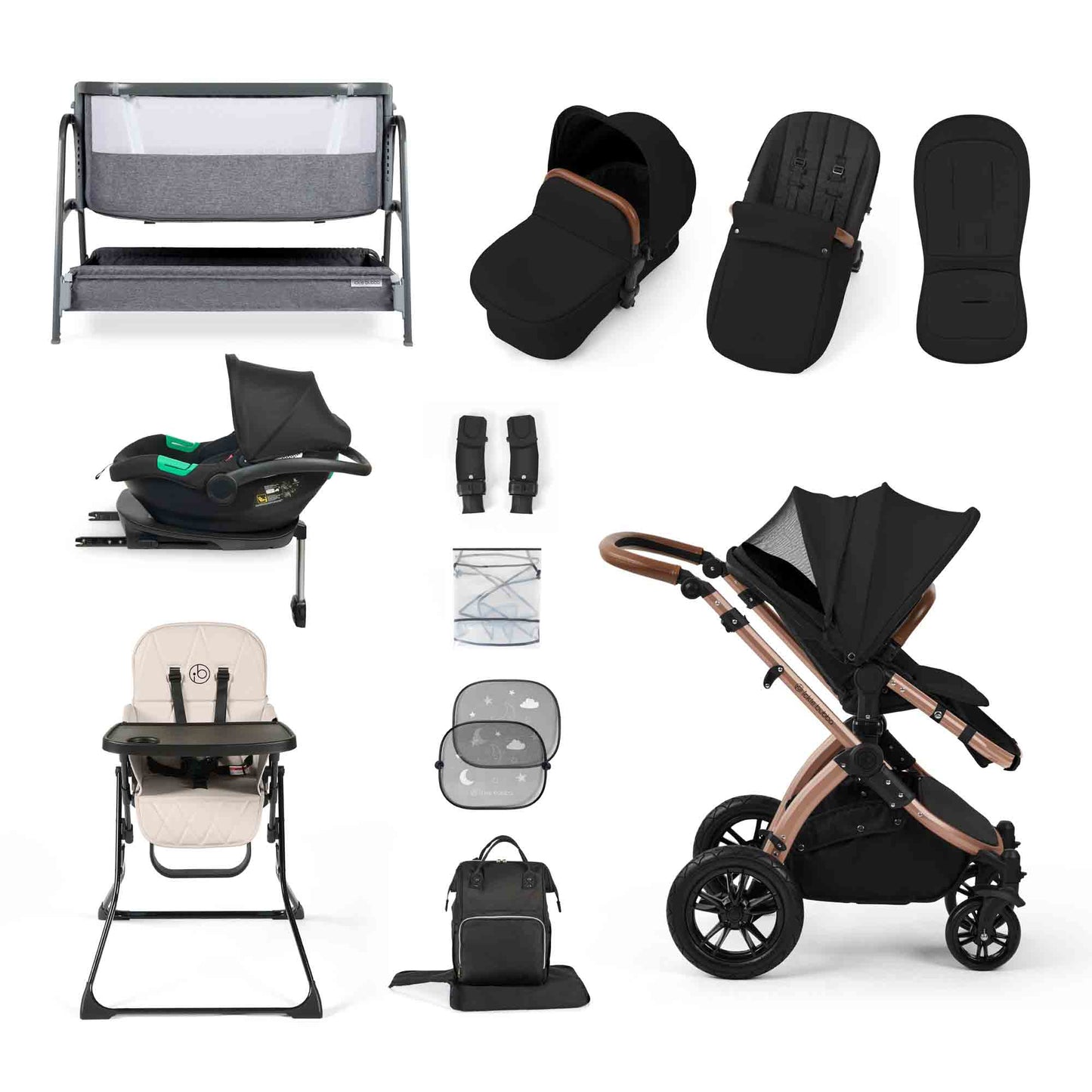 Stomp Luxe Cirrus i-Size Travel System & Home 15 Piece Bundle