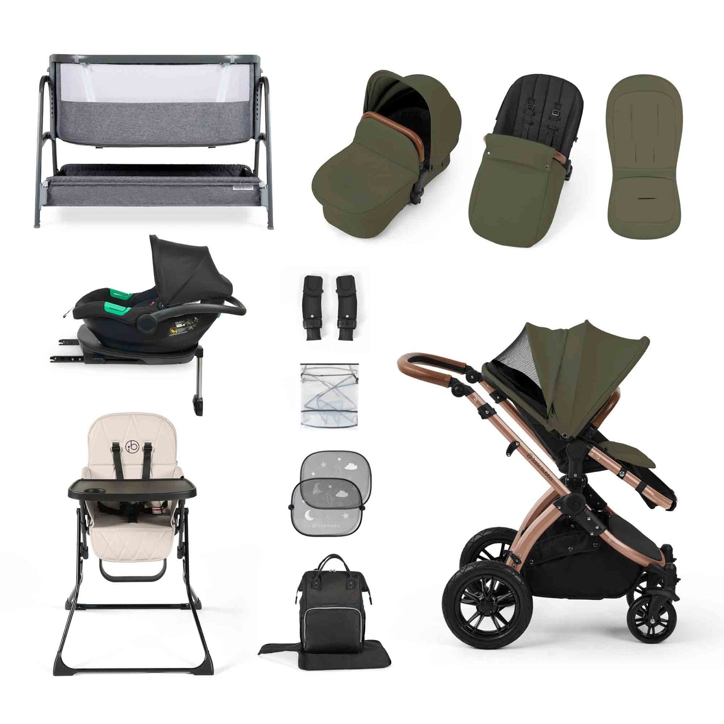 Stomp Luxe Cirrus i-Size Travel System & Home 15 Piece Bundle