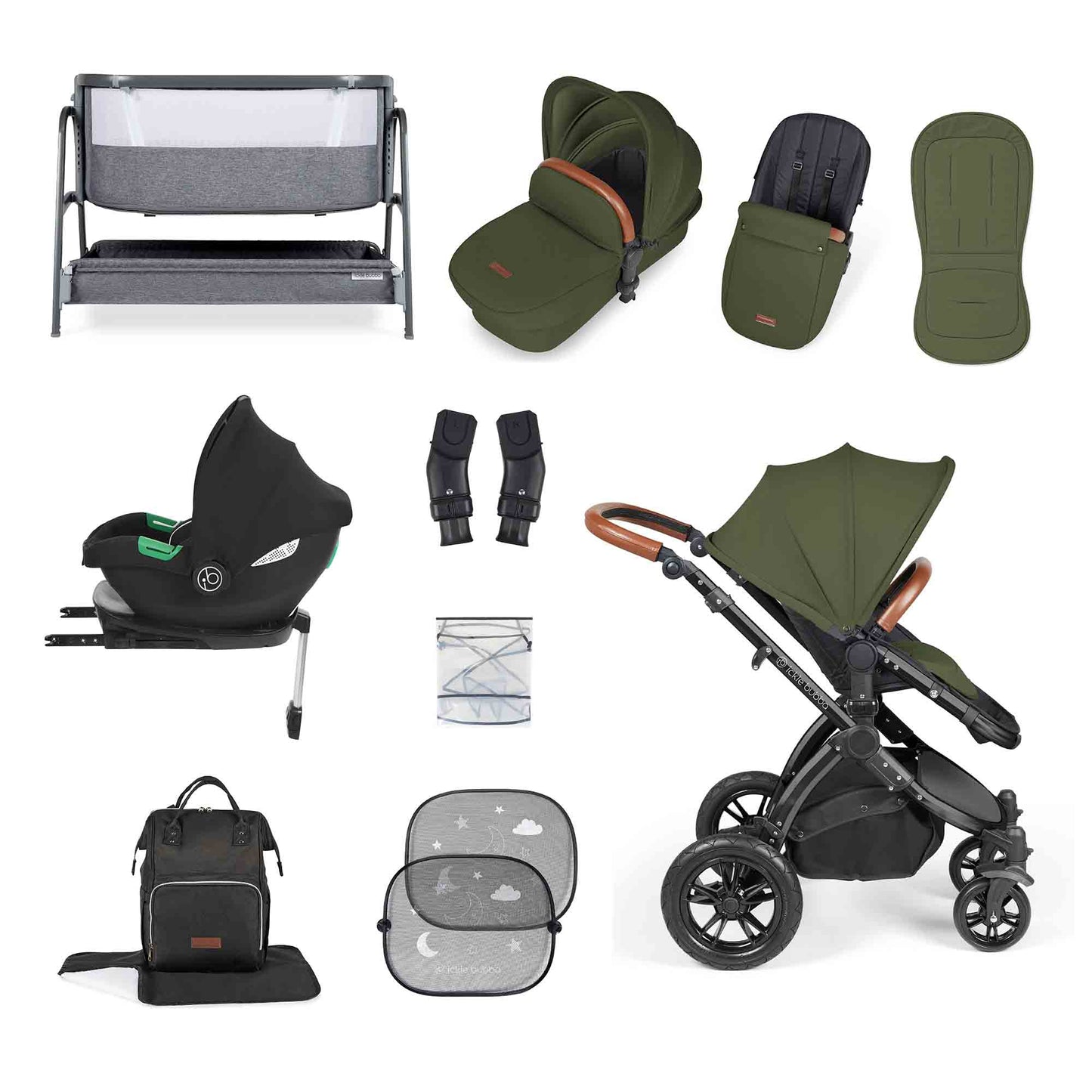 Stomp Luxe i-Size Cirrus travel system & home 14 piece bundle