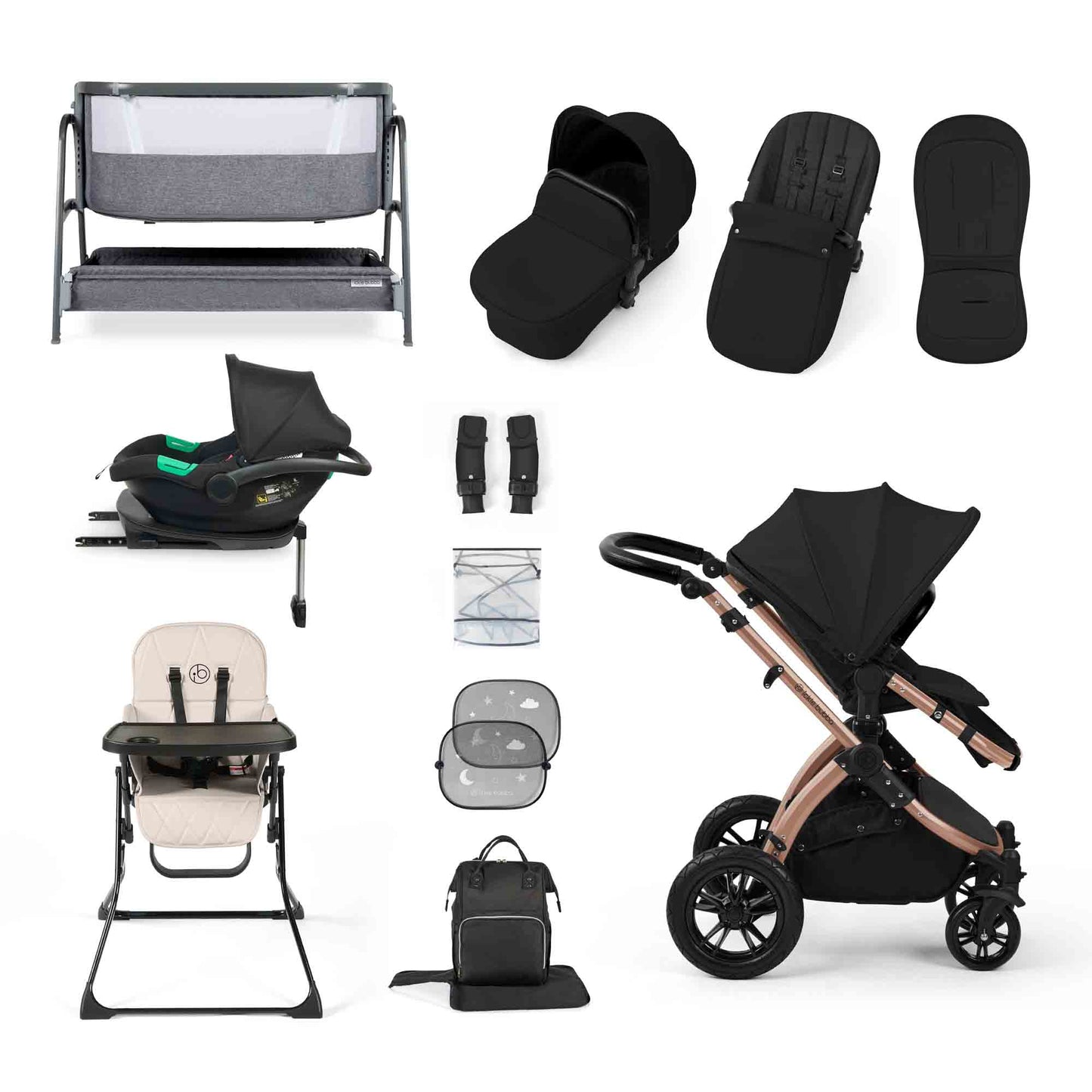 Stomp Luxe Cirrus i-Size Travel System & Home 15 Piece Bundle