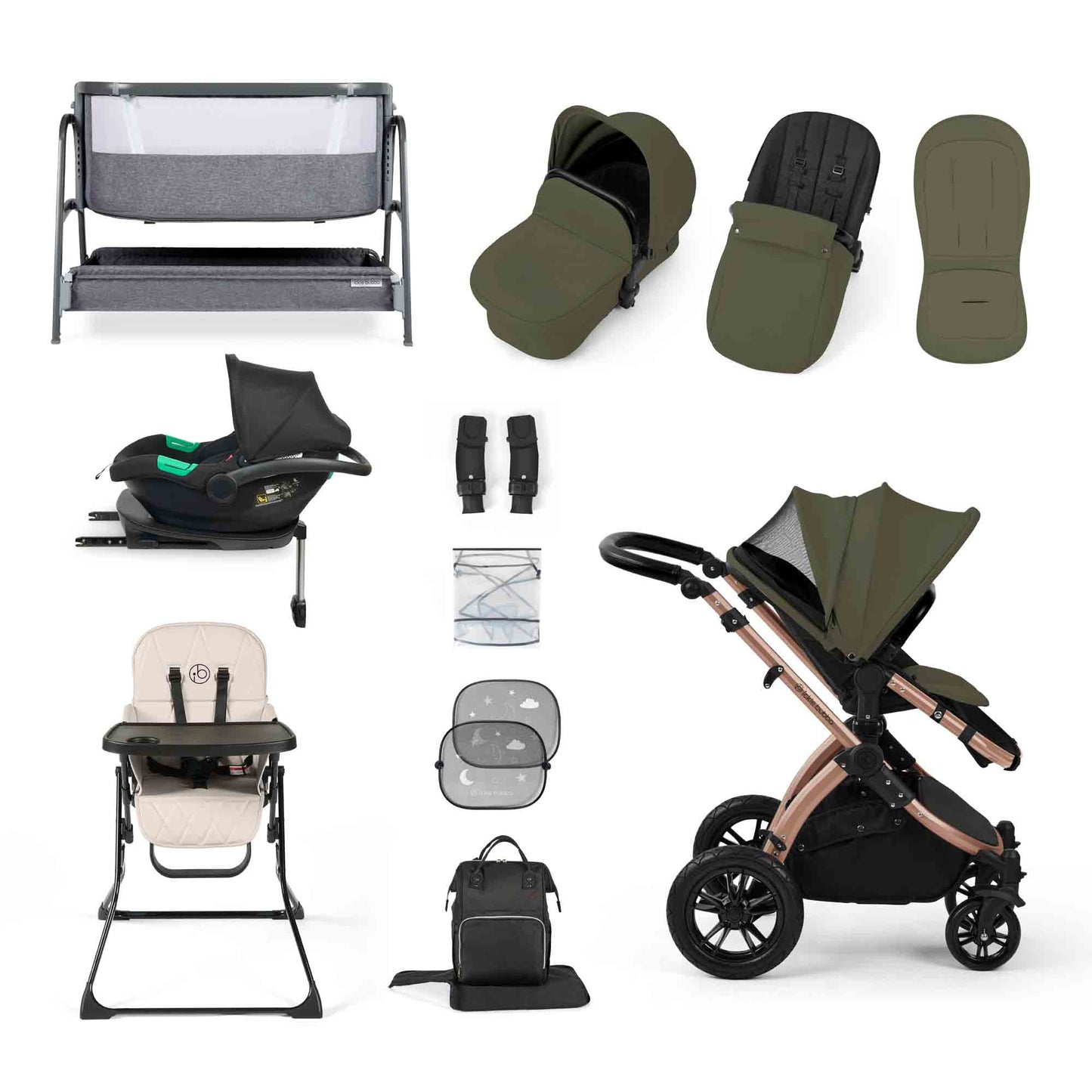 STOMP LUXE NIMBUS 180° SPIN I-SIZE TRAVEL SYSTEM & HOME 15 PIECE BUNDLE