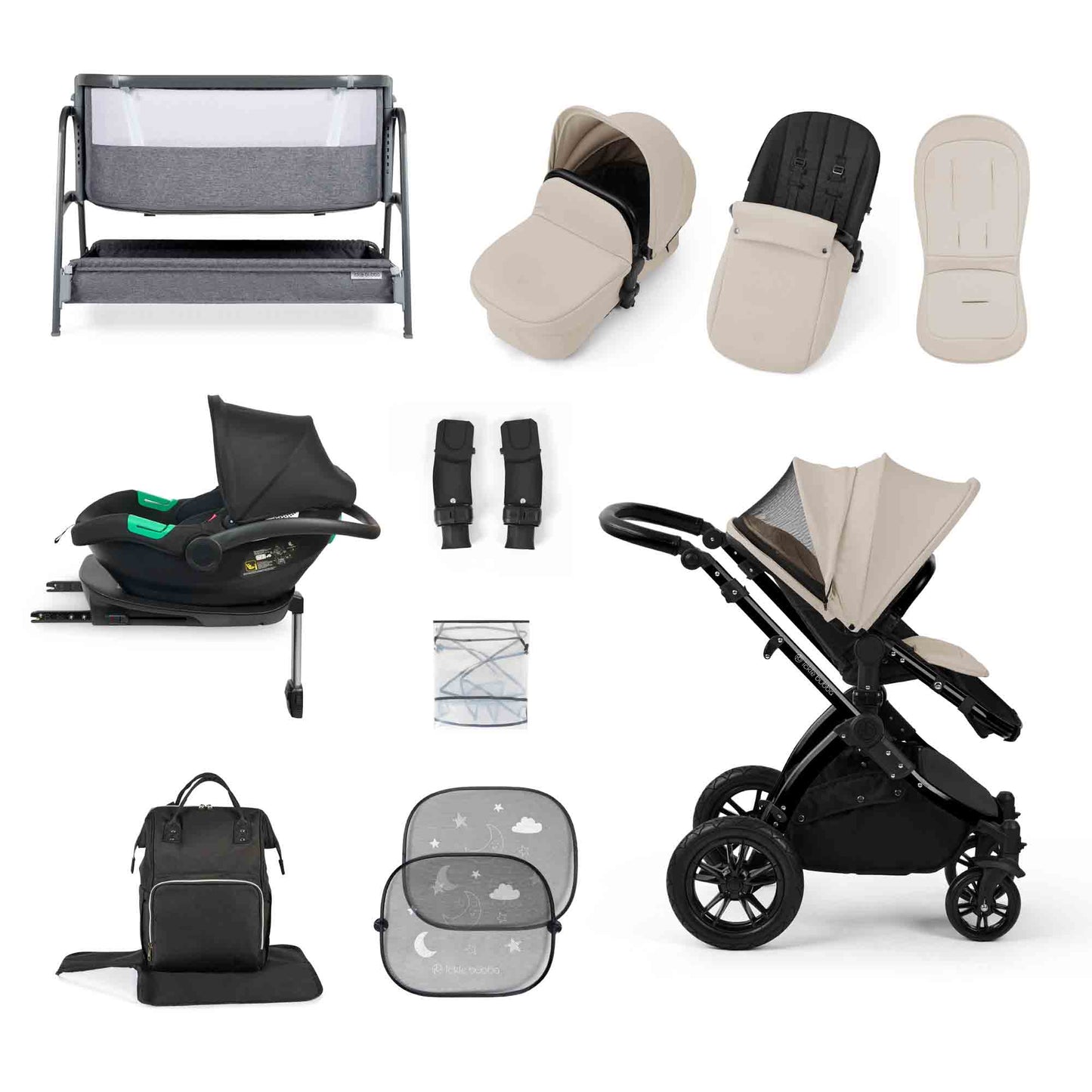 Stomp Luxe All-in-One I-Size Travel System With Isofix Base (Cirrus) and Bubba&Me