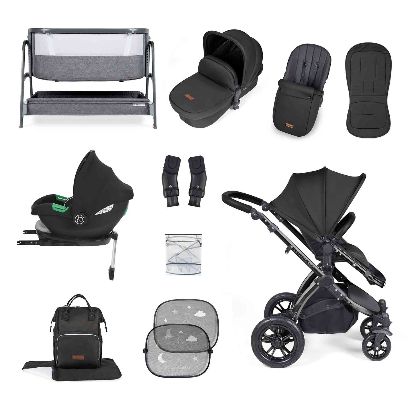 Stomp Luxe i-Size Cirrus travel system & home 14 piece bundle