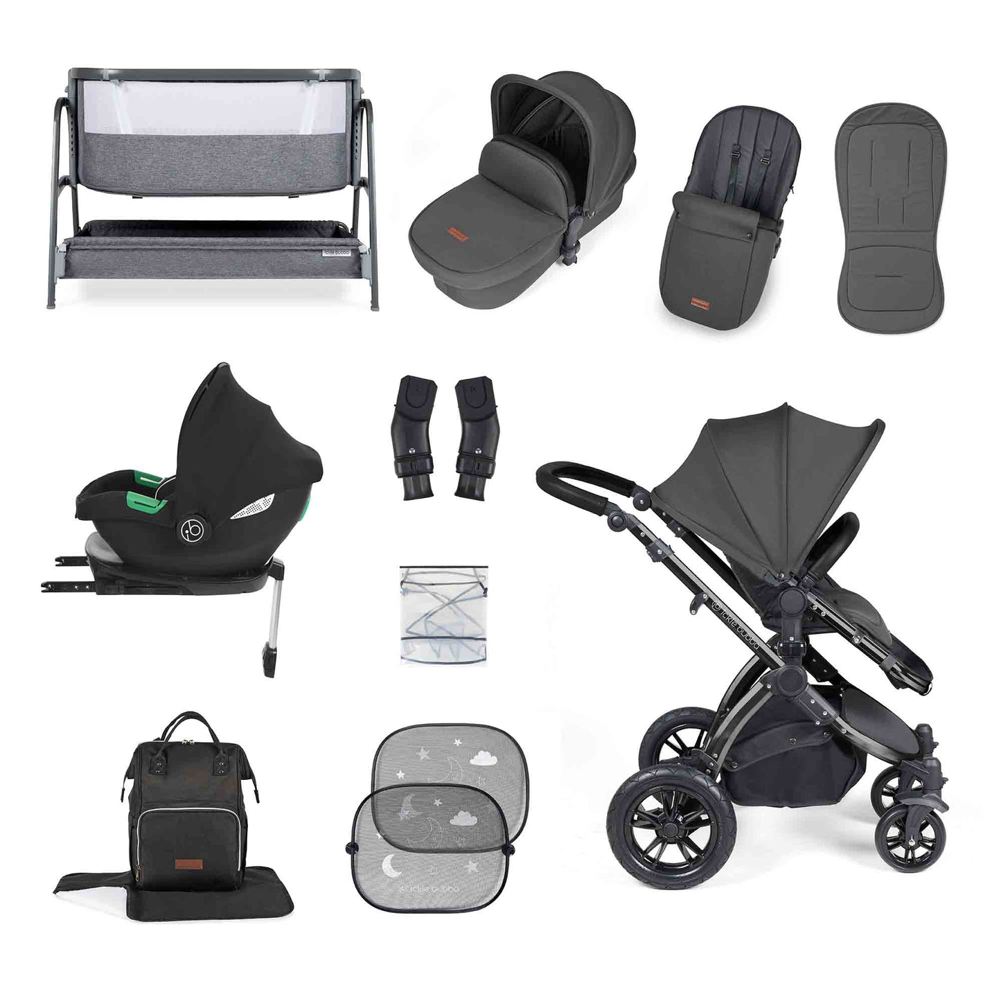 Stomp Luxe i-Size Cirrus travel system & home 14 piece bundle