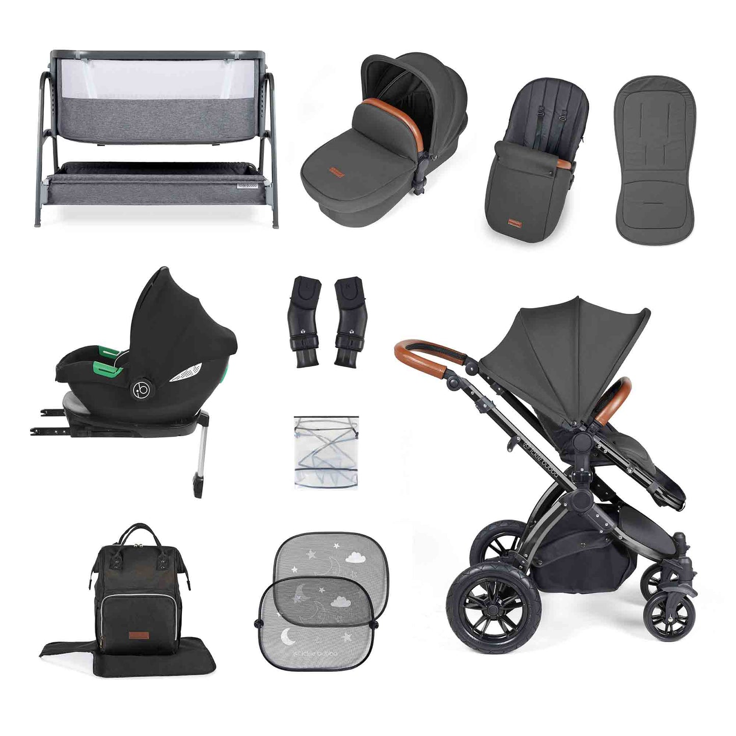 Stomp Luxe i-Size Cirrus travel system & home 14 piece bundle