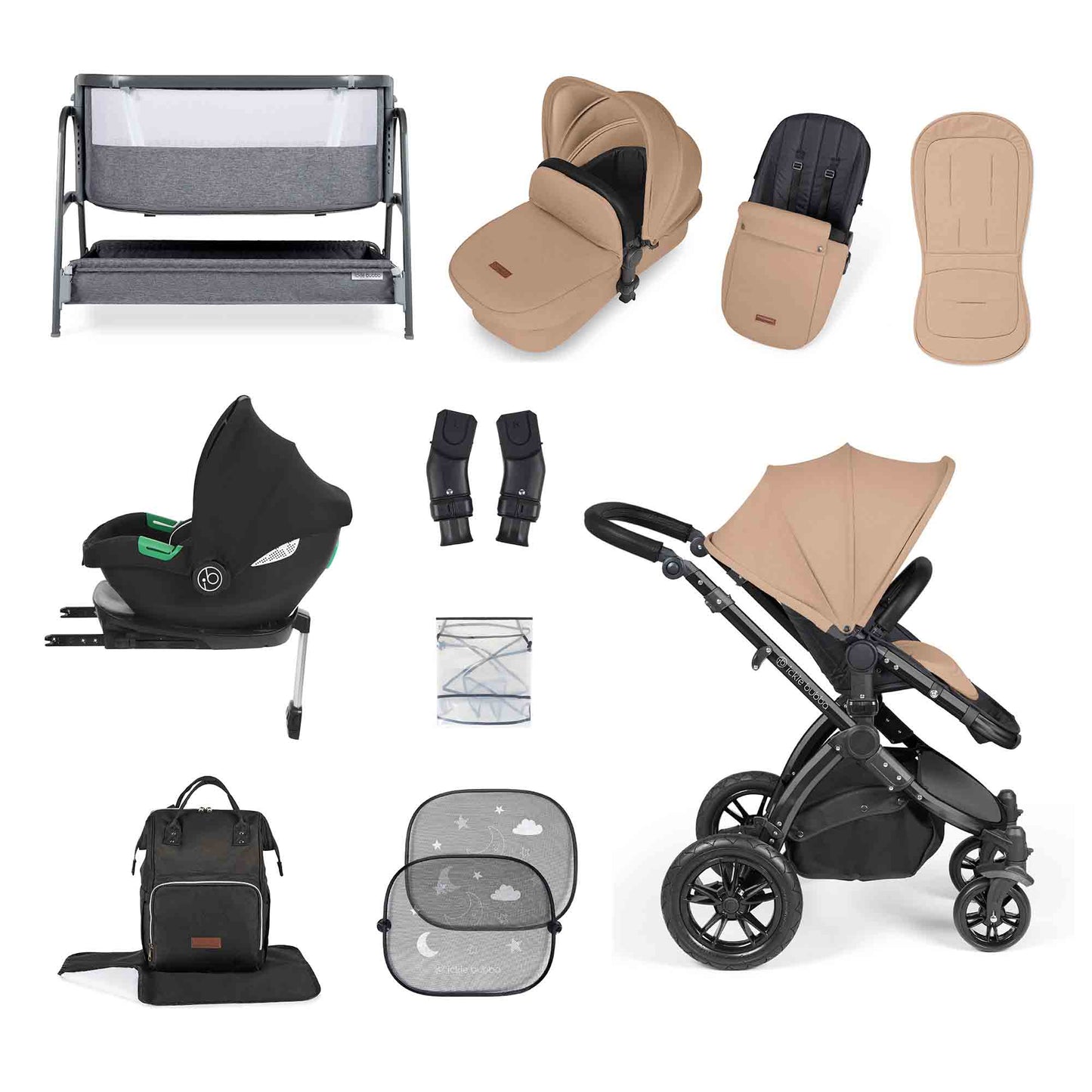 Stomp Luxe i-Size Cirrus travel system & home 14 piece bundle