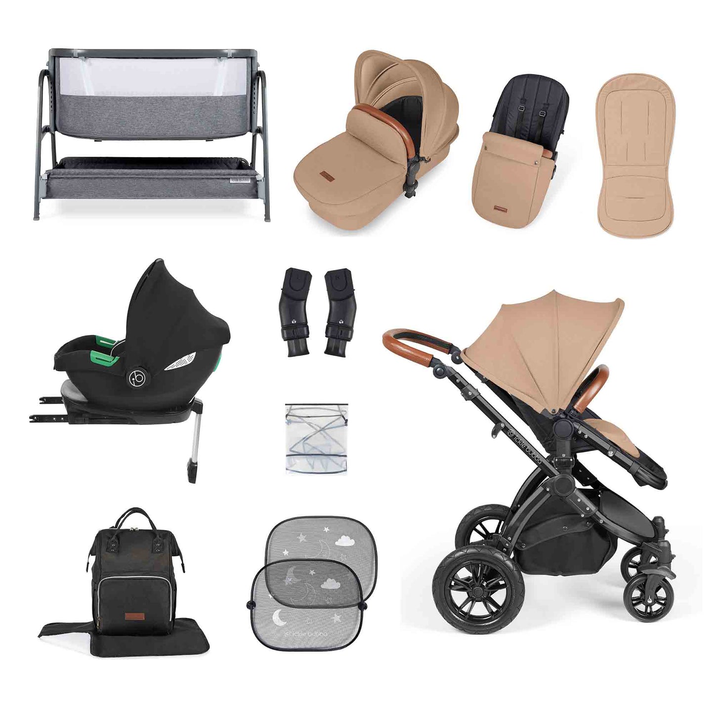 Stomp Luxe i-Size Cirrus travel system & home 14 piece bundle