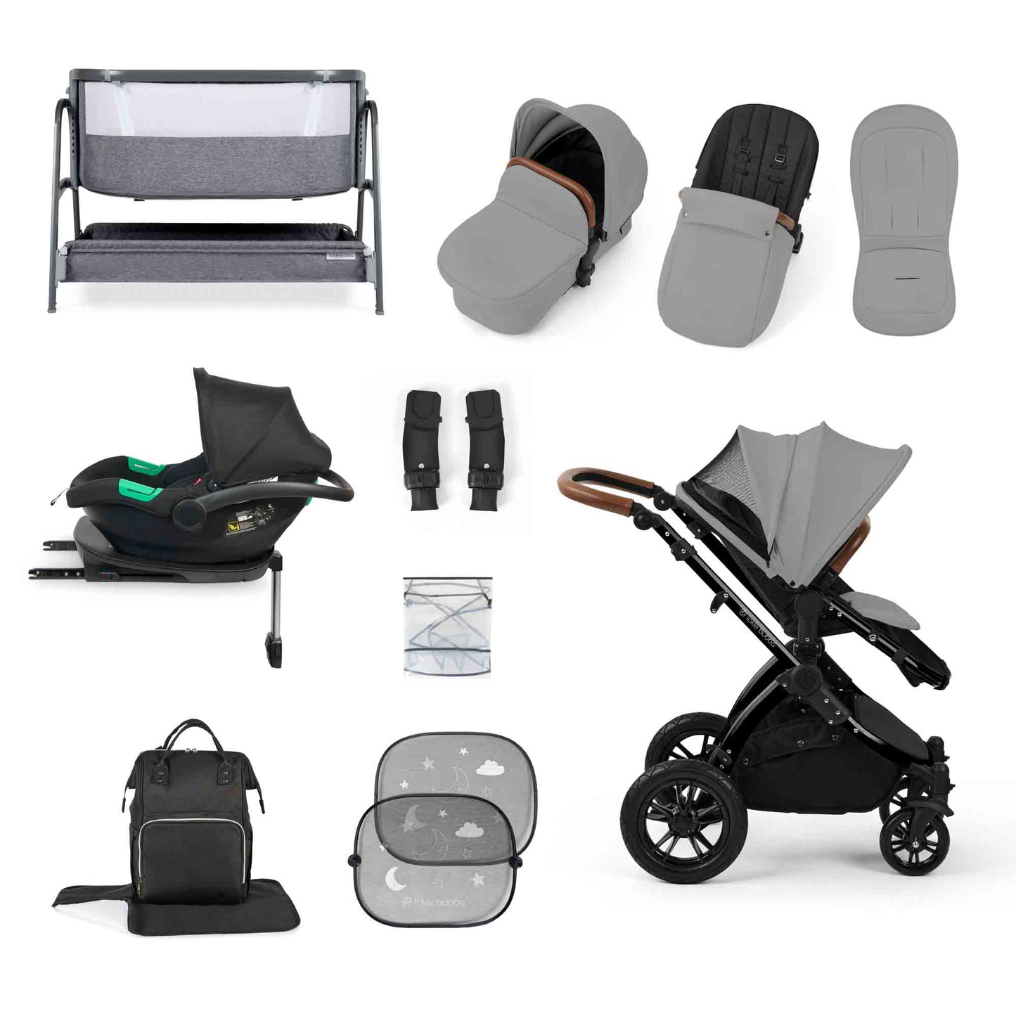Stomp Luxe All-in-One I-Size Travel System With Isofix Base (Cirrus) and Bubba&Me