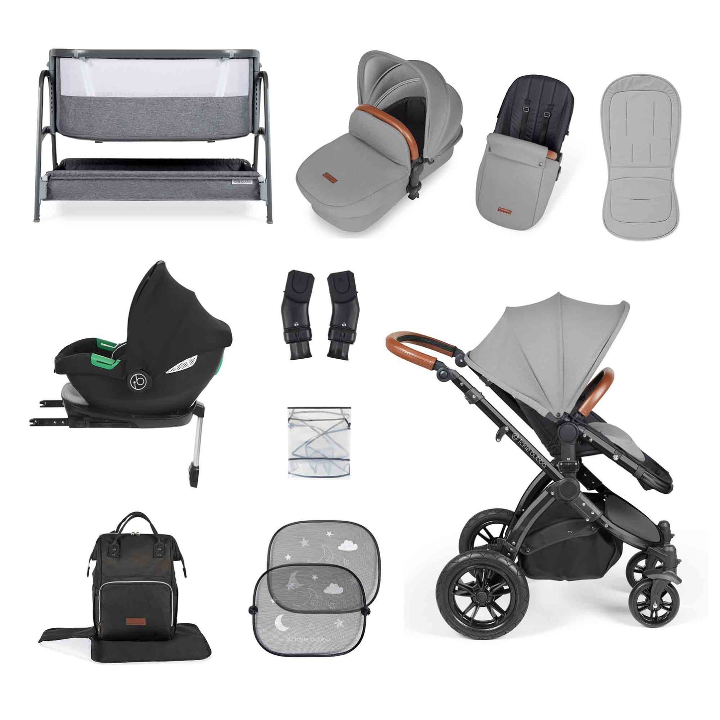 Stomp Luxe i-Size Cirrus travel system & home 14 piece bundle