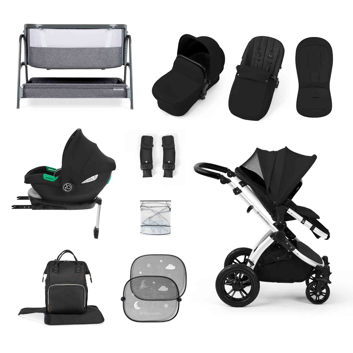Stomp Luxe i-Size Cirrus travel system & home 14 piece bundle