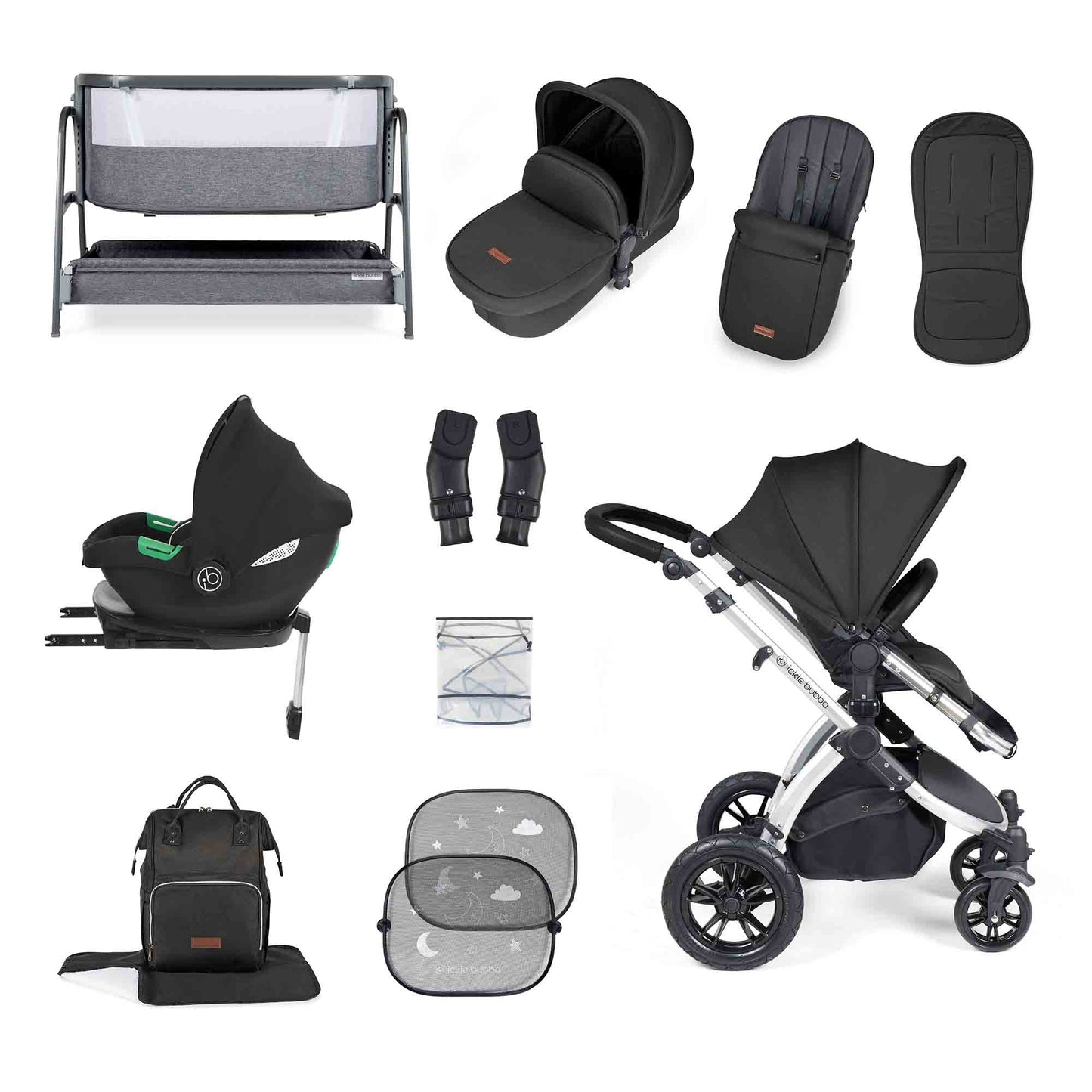 Stomp Luxe i-Size Cirrus travel system & home 14 piece bundle