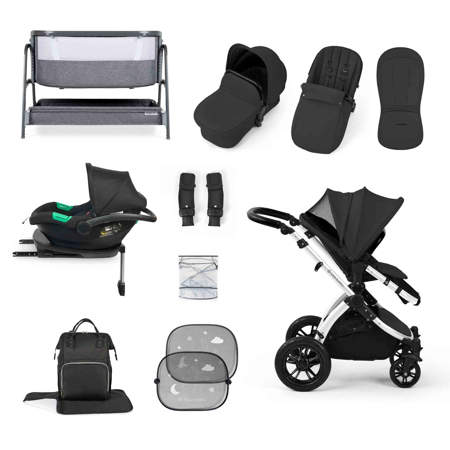 Stomp Luxe All-in-One I-Size Travel System With Isofix Base (Cirrus) and Bubba&Me
