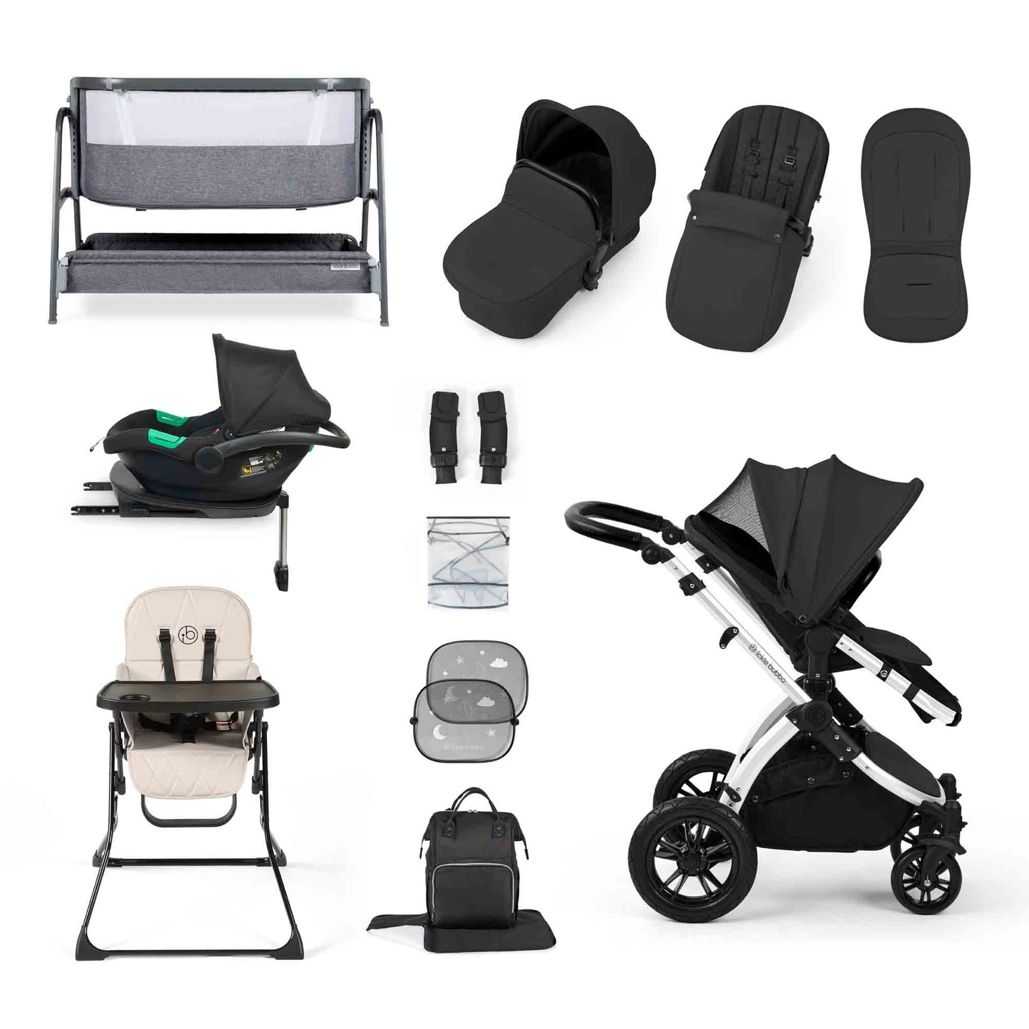 STOMP LUXE NIMBUS 180° SPIN I-SIZE TRAVEL SYSTEM & HOME 15 PIECE BUNDLE