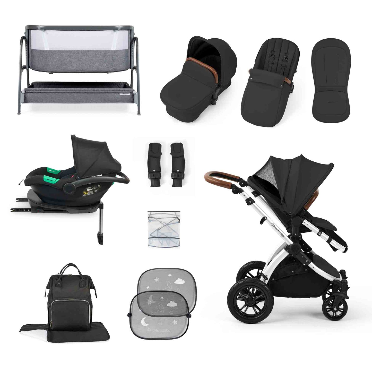 Stomp Luxe All-in-One I-Size Travel System With Isofix Base (Cirrus) and Bubba&Me