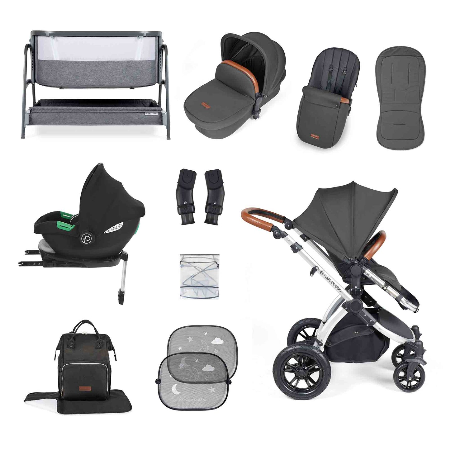 Stomp Luxe i-Size Cirrus travel system & home 14 piece bundle