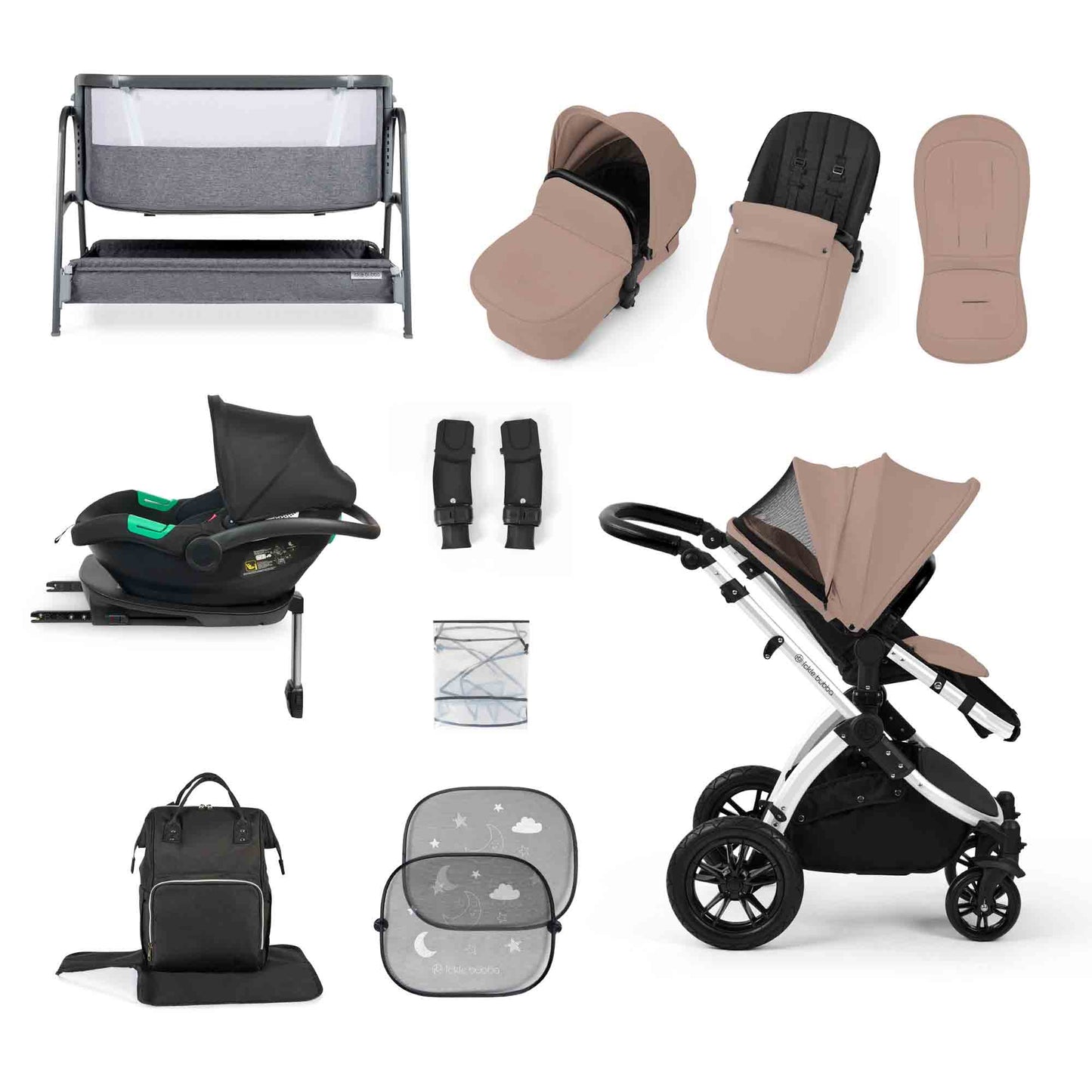 Stomp Luxe All-in-One I-Size Travel System With Isofix Base (Cirrus) and Bubba&Me