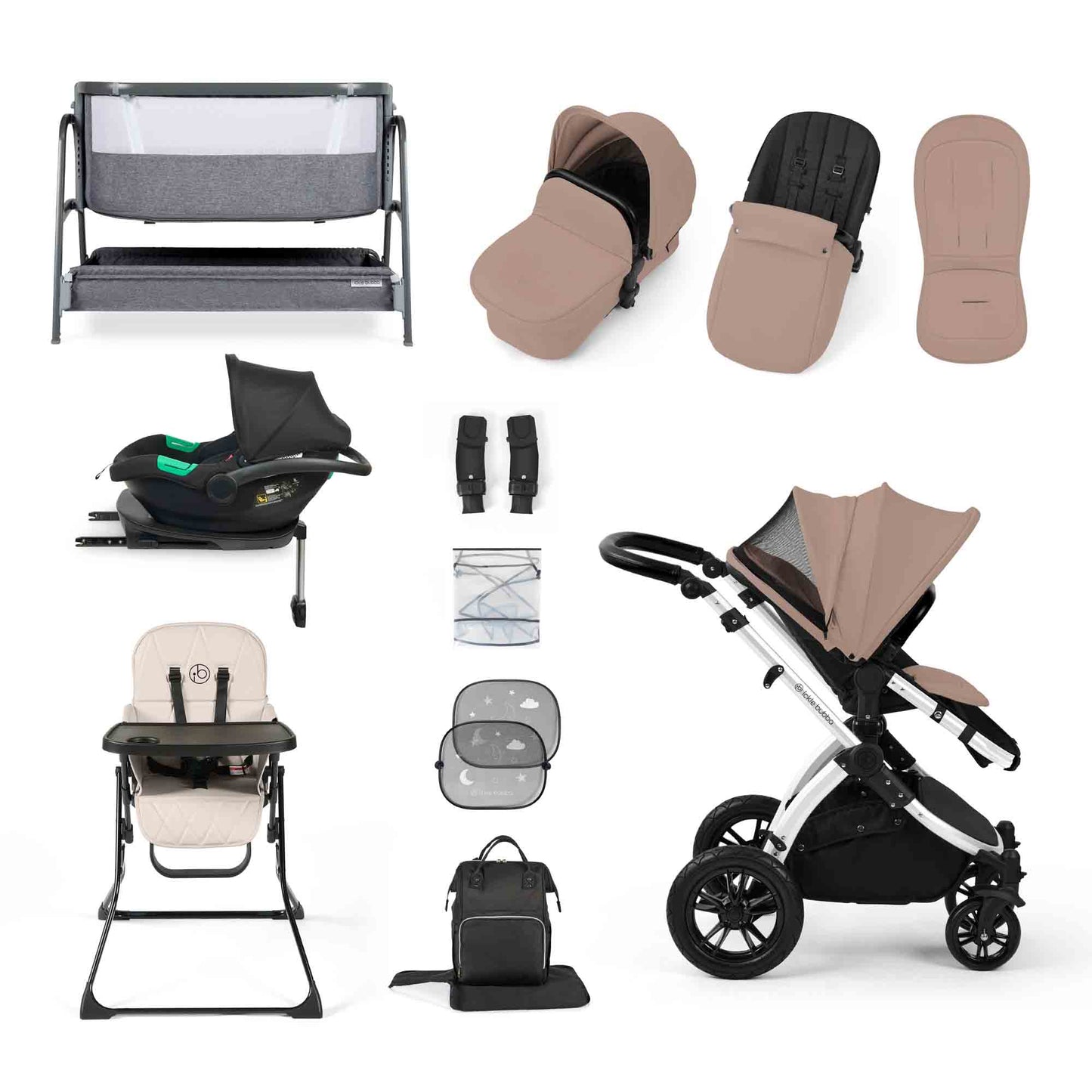 Stomp Luxe Cirrus i-Size Travel System & Home 15 Piece Bundle