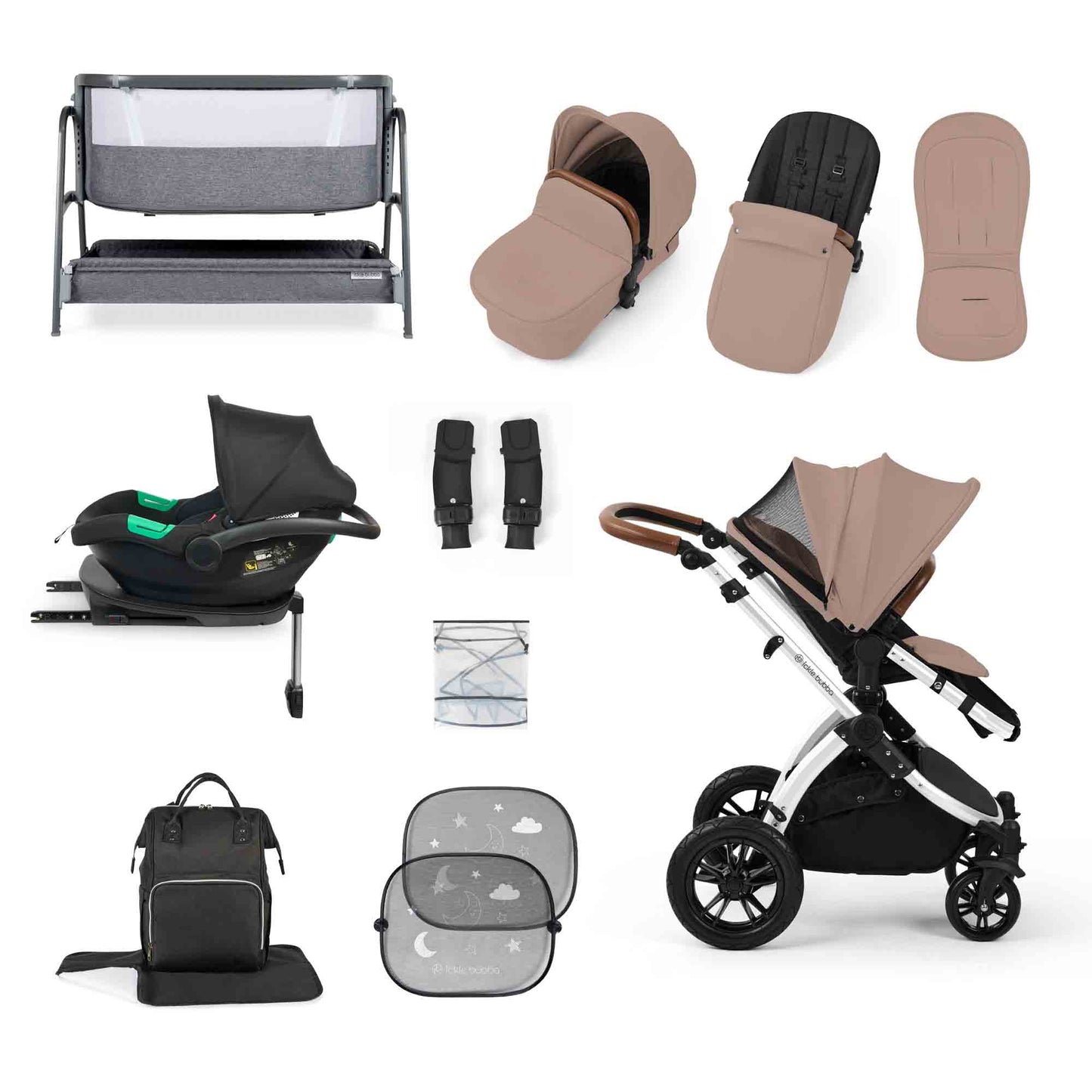 Stomp Luxe All-in-One I-Size Travel System With Isofix Base (Cirrus) and Bubba&Me