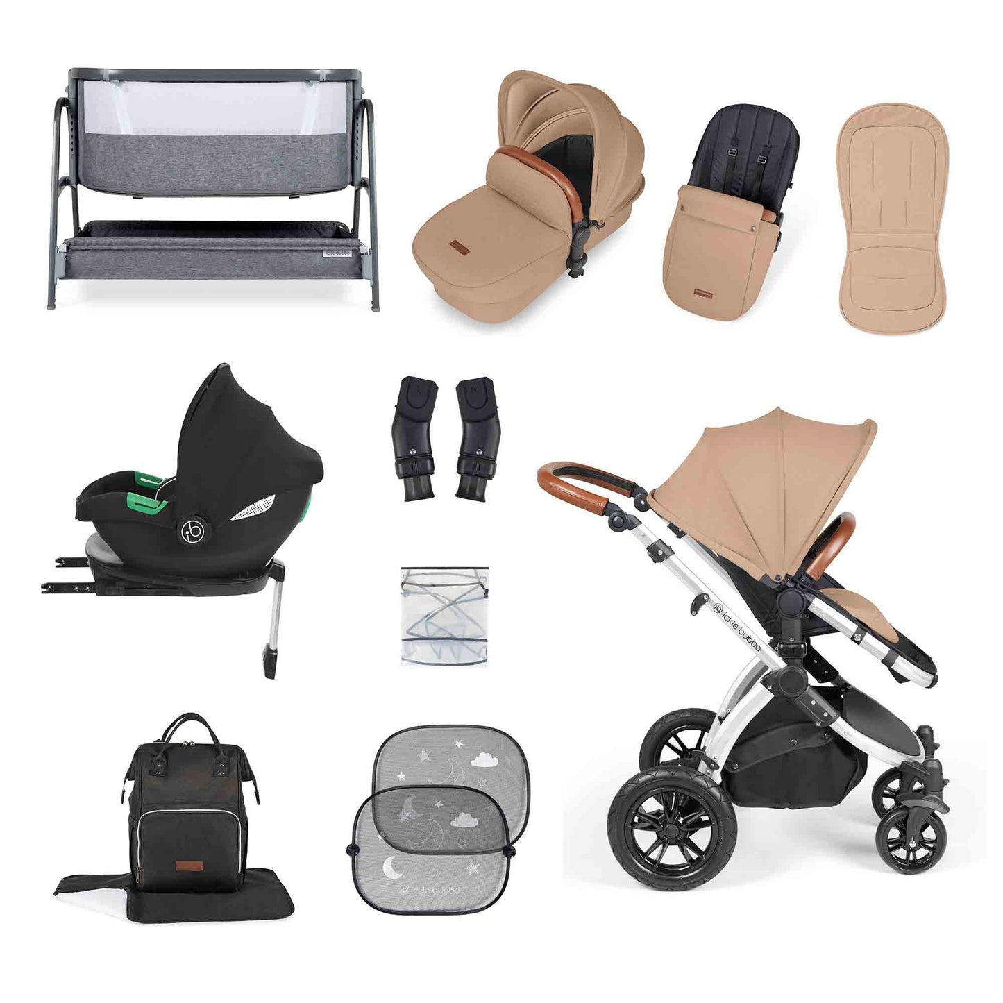 Stomp Luxe i-Size Cirrus travel system & home 14 piece bundle