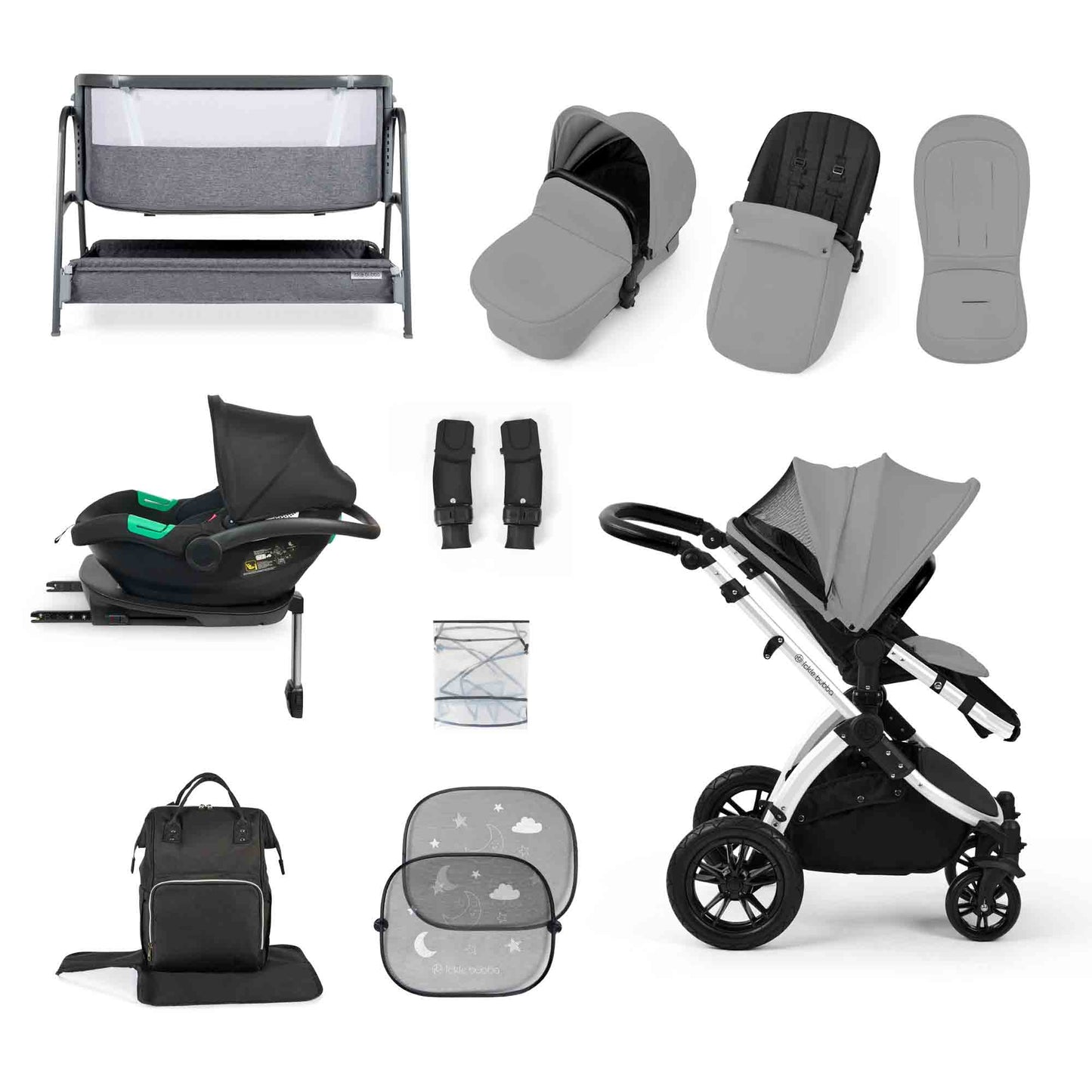 Stomp Luxe All-in-One I-Size Travel System With Isofix Base (Cirrus) and Bubba&Me