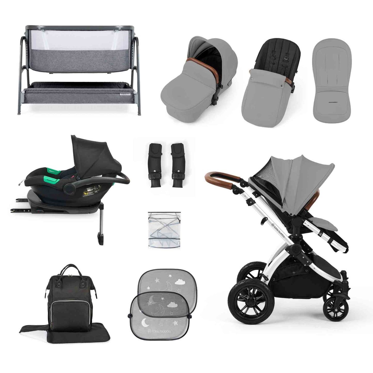 Stomp Luxe All-in-One I-Size Travel System With Isofix Base (Cirrus) and Bubba&Me