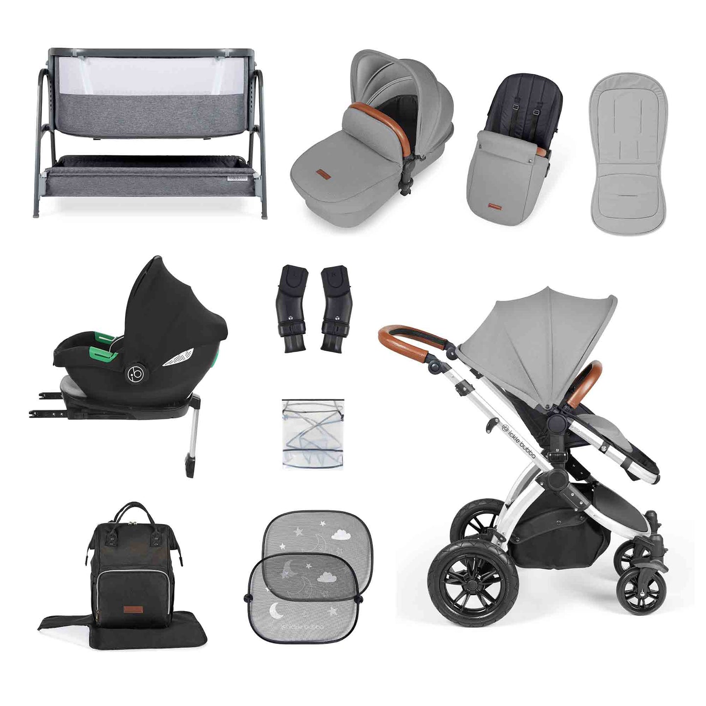 Stomp Luxe i-Size Cirrus travel system & home 14 piece bundle