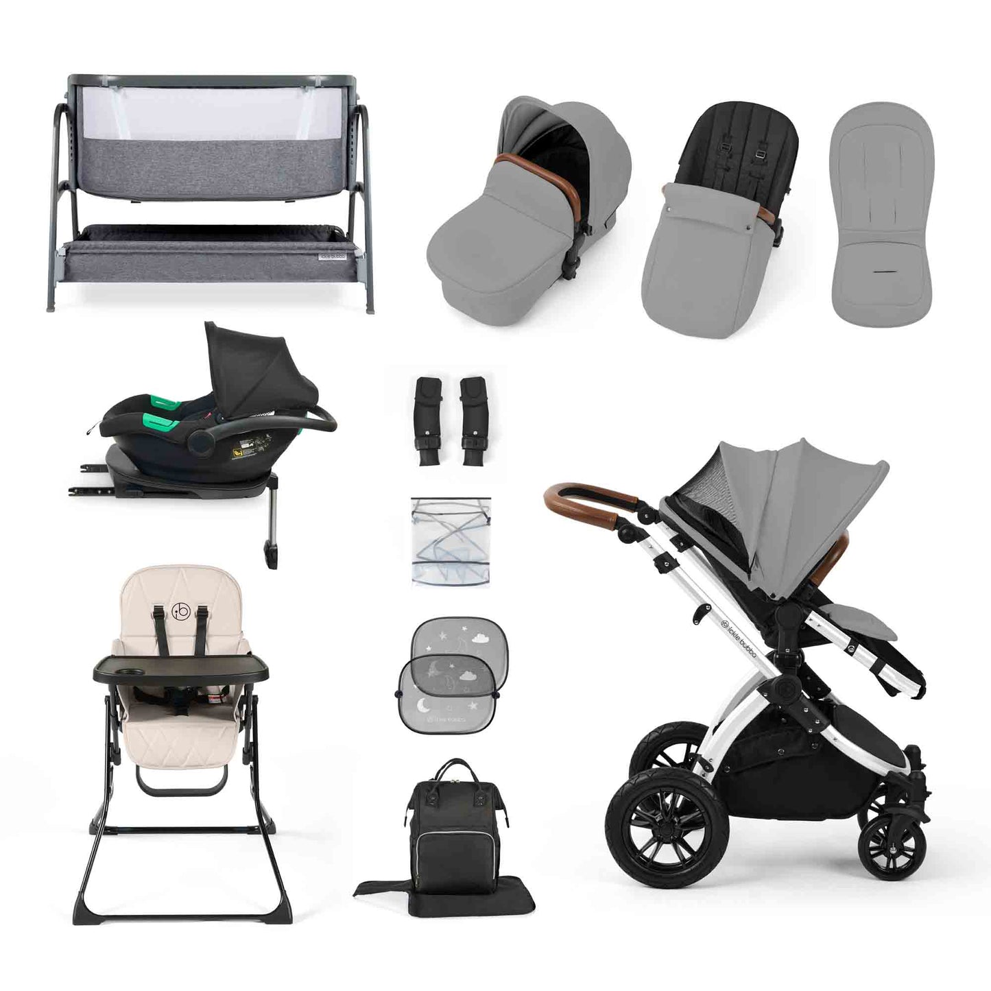 STOMP LUXE NIMBUS 180° SPIN I-SIZE TRAVEL SYSTEM & HOME 15 PIECE BUNDLE