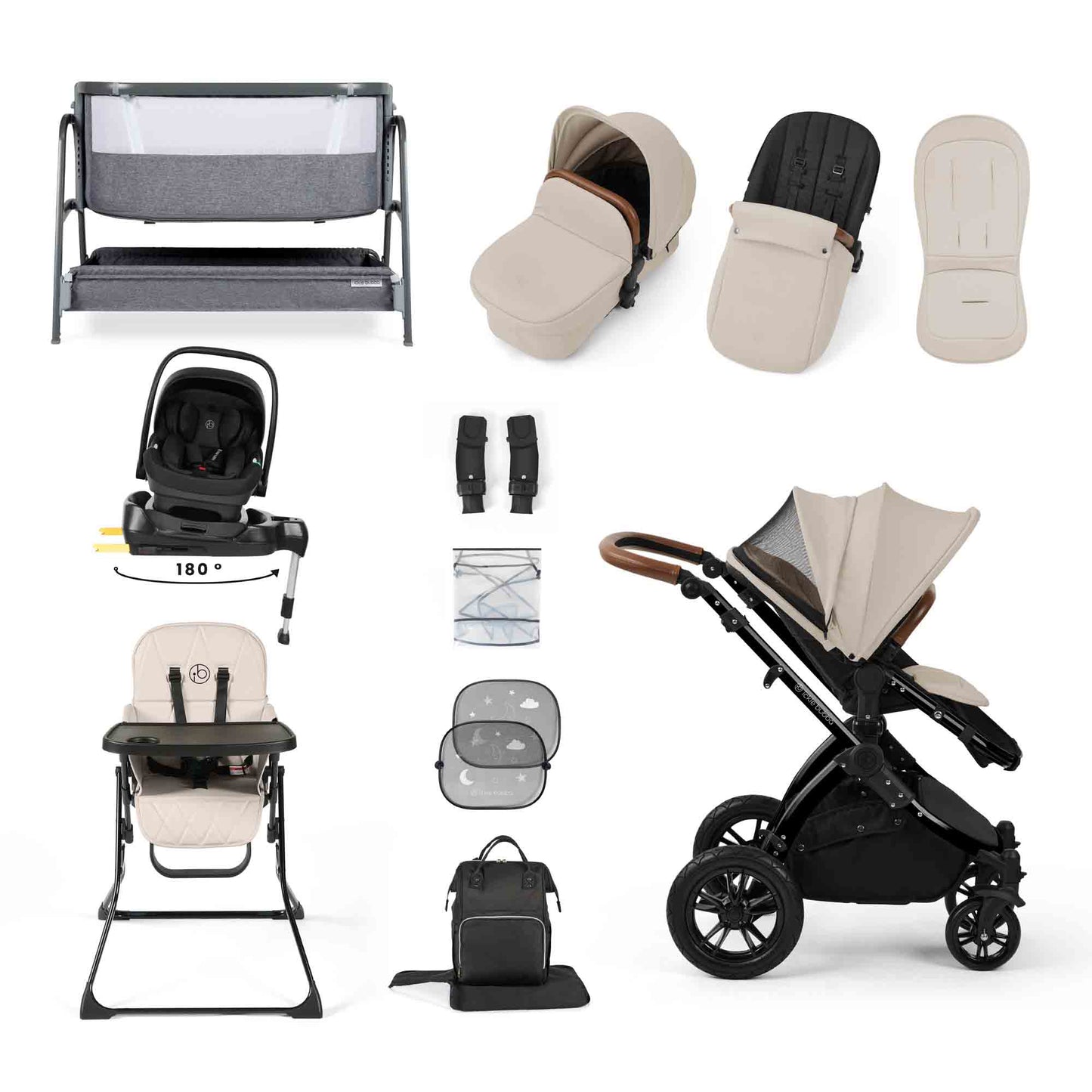 STOMP LUXE NIMBUS 180° SPIN I-SIZE TRAVEL SYSTEM & HOME 15 PIECE BUNDLE