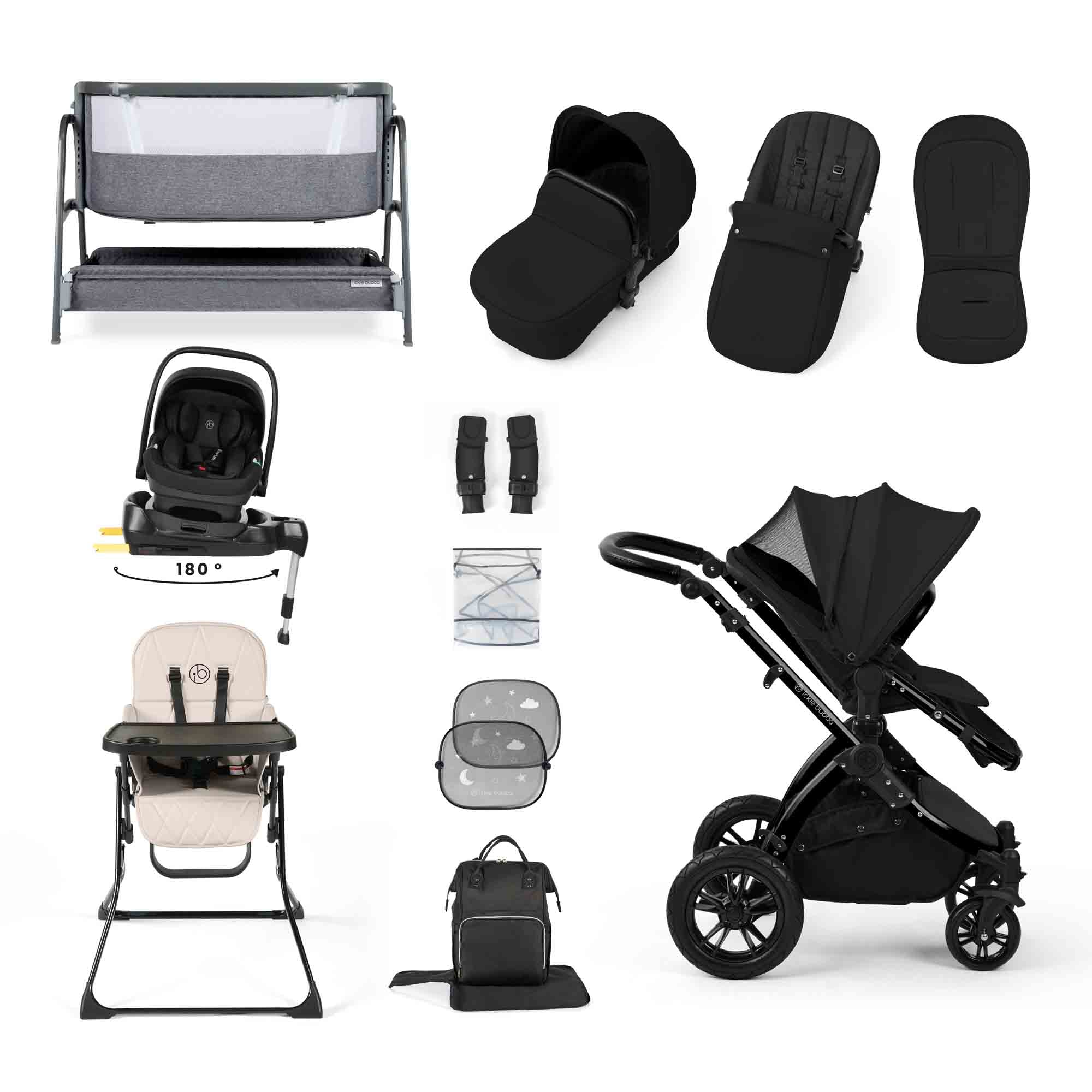 Stomp Luxe Nimbus 180° Spin i-Size Travel System & Home 15 Piece Bundle