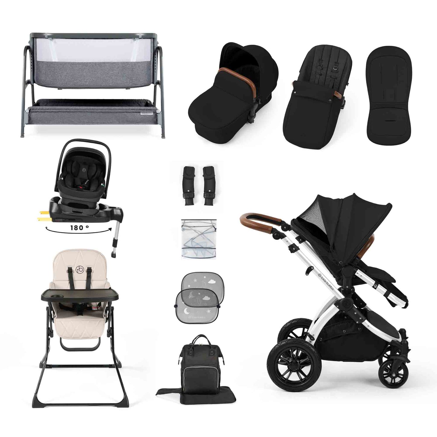 STOMP LUXE NIMBUS 180° SPIN I-SIZE TRAVEL SYSTEM & HOME 15 PIECE BUNDLE