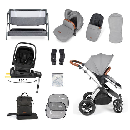 Stomp Luxe Nimbus 180° Spin I-Size Travel System & Home 14 Piece Bundle